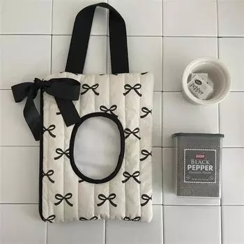 Откидная крышка с бантом для салфеток, чехол для влажных салфеток, сумка для подвешивания в машину, портативный держатель для бумаги, съемный чехол для хранения салфеток, домашний декор