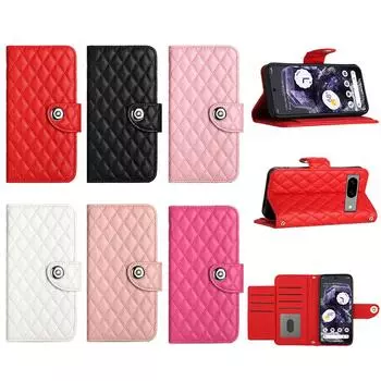 Откидная подставка, складной кошелек, слот для карт, противоударный, клетчатый, кожаный чехол для телефона для Google Pixel 8, Google Pixel 8 Pro, Google Pixel 8A Google Pixel 8 Pro белый