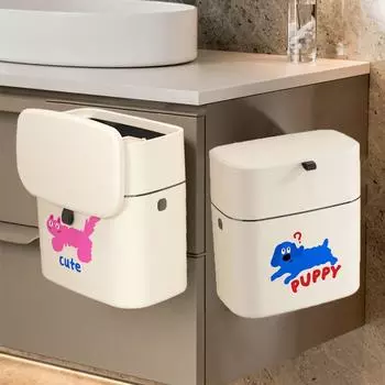Откидное ведро для хранения отходов, контейнер для мусора без дырокола, симпатичное настенное мусорное ведро для дома синий