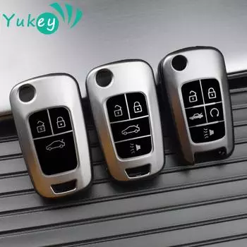 Откидной чехол для дистанционного ключа из ТПУ для Chevrolet Chevry Cruze Sedan Hatchback Malibu Trax Aveo 2009-2019 3 Buttons TI