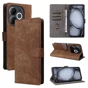 Откидной чехол для Itel A80 из искусственной кожи, чехол для телефона, полная защита корпуса [блокировка RFID], чехол-кошелек for Itel A80 6.7 чёрный