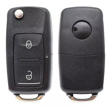 Откидной чехол для ключей с 2 кнопками, корпус из АБС-пластика для Volkswagen Golf Passat Polo Bora Lupo Transporter Sharan Fox Skoda Octavia