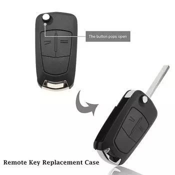 Откидной чехол для ключей с 2 кнопками, черный чехол-брелок для Vauxhall/Opel Astra H 2004 2005 2006 2007 2008 2009 Corsa D Signium Vectra C