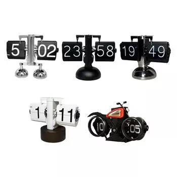 Откидные часы с креативным большим цифровым дисплеем, ретро-откидные настольные часы, откидные часы для дома, гостиной, кафе, стола, декора чёрный