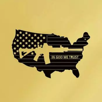 Откройте для себя настенную скульптуру из металла в стиле ар-деко, американский флаг, пистолет-пулемет, идеальный ретро-декор для различных пространств чёрный