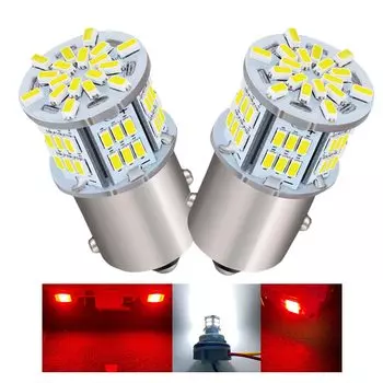 Откройте для себя Winds S25 G18 1157, двойную суперяркую светодиодную лампу, 54 светодиода, стоп-сигнал, задний фонарь 12 В, 24 В для мотоциклов и комплекта из 2 белых грузовиков!