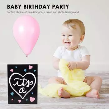 Открыть Коробку с воздушными шарами Прозрачные воздушные шары Детские сувениры на день рождения Декоративная бумажная девочка 40x30cm чёрный