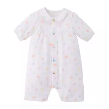 Открыть Сделано при рождении ребенка Разноцветный [MIKI HOUSE] Предварительно все комбинезоны, Спереди, С воротником, Логотип, Япония, Мальчики, Девочки, Новорожденные, Подготовка, Одежда,