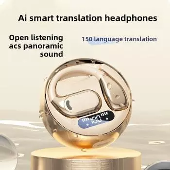 Открытая беспроводная Bluetooth-гарнитура с искусственным интеллектом, проводящая воздух и костную проводимость, подвесная гарнитура для бега чёрный