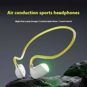 Открытая невставная Bluetooth-гарнитура, беспроводная, надеваемая на ухо, спортивная, светящаяся, с воздушной проводимостью X4 флуоресцентный зеленый