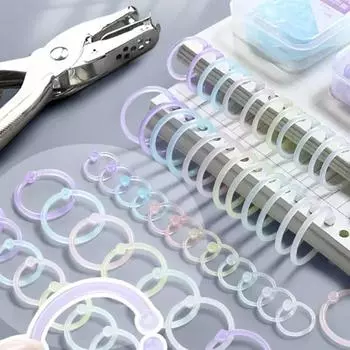 Открытие 15 мм Кольца для переплета листов своими руками Книжные кольца для переплета Блокноты Пяльцы Альбомы для переплета по кругу Офисные принадлежности белый