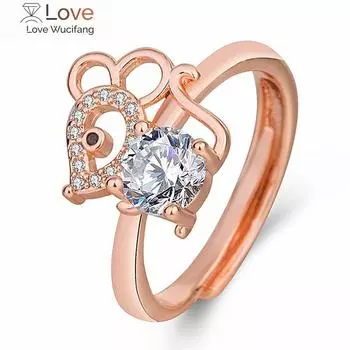 Открытие кольца можно регулировать. Корейская версия оригинального года, кольцо из циркония в 1 карат, кольцо с мышкой
