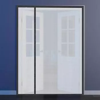 Открытие слева и справа Широкая магнитная сетка на двери Устойчивая к царапинам универсальная посадка Простота установки Магнитная застежка Раздвижная сетка Французская дверная сетка чёрный