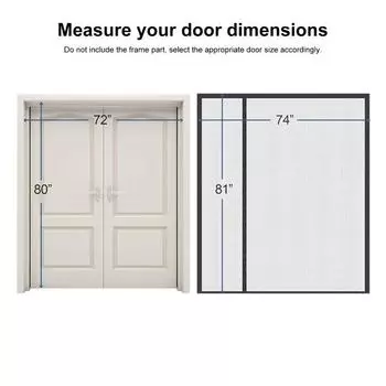 Открытие слева и справа Широкая магнитная сетка на двери Устойчивая к царапинам универсальная посадка Простота установки Магнитная застежка Раздвижная сетка Французская дверная сетка чёрный