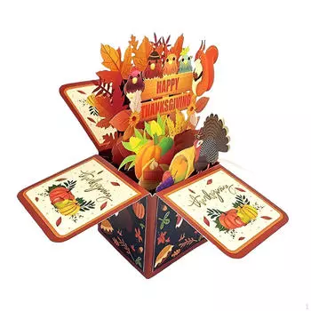 Открытка ко Дню благодарения, 3D-поздравление, подарок, декоративная открытка на осень