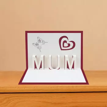 Открытка ко Дню матери, 3D поздравительная открытка на день рождения маме от дочери и сына