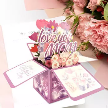 Открытка ко Дню матери, открытка с благословениями, романтическая благодарность в 3D за счастливый День благодарения