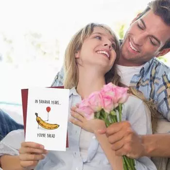 Открытка на день рождения Поздравительная открытка с напечатанными пародийными словами Шаблоны Открытка на годовщину с конвертом Подарок-прикол для мужа, парня, девушки, жены E