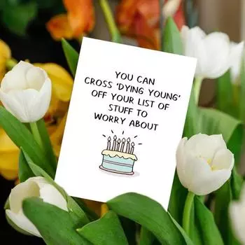 Открытка на день рождения Поздравительная открытка с напечатанными пародийными словами Шаблоны Открытка на годовщину с конвертом Подарок-прикол для мужа, парня, девушки, жены A