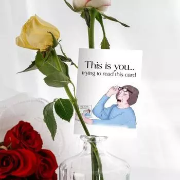 Открытка на день рождения Поздравительная открытка с напечатанными пародийными словами Шаблоны Открытка на годовщину