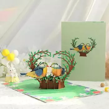 Открытка на день рождения с колибри, объемная открытка с птицей и цветком ручной работы, годовщина Дня матери A