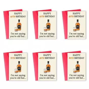 Открытка на день рождения с виски Открытка на день рождения с пересечением границ Подарок на день рождения для него One Size