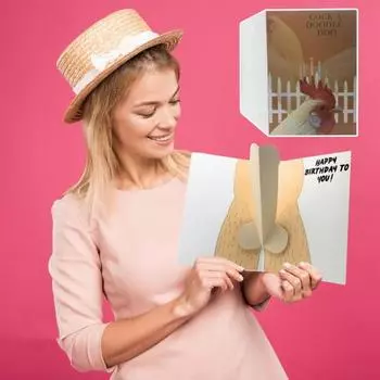 Открытка на день рождения с выскакивающим членом, смешной 3D всплывающий подарок на день рождения, веселый привет