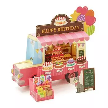 Открытка на день рождения Sanrio Cake Shop Мобильная продажа Поздравительная открытка на транспортном средстве Можно перевозить за границу SANRIO 950513 BD160-3
