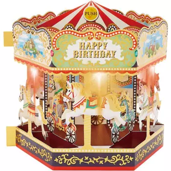 Открытка на день рождения Sanrio Мелодия Карусель JPME30-2 P 130 Standard