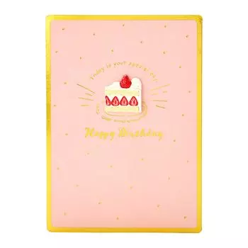 Открытка на день рождения Sanrio Поздравительная открытка с клубничным тортом Возможна отправка за границу SANRIO 950718 BD164-3