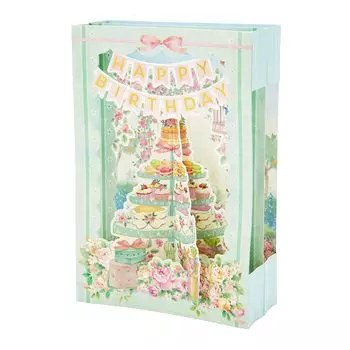 Открытка на день рождения Sanrio Square Pop Поздравительная открытка к послеобеденному чаепитию Возможна отправка за границу SANRIO 605867 BD195-3