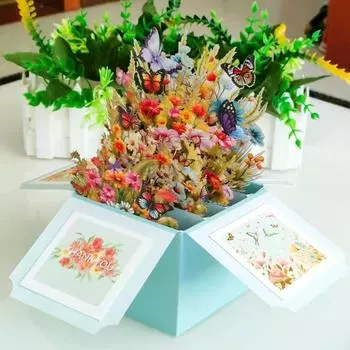 Открытка на день рождения Yousheng 3D Pop-Up Happy Birthday Поздравительная открытка Подарочная коробка с конвертом Складная открытка ручной работы для семьи и друзей A