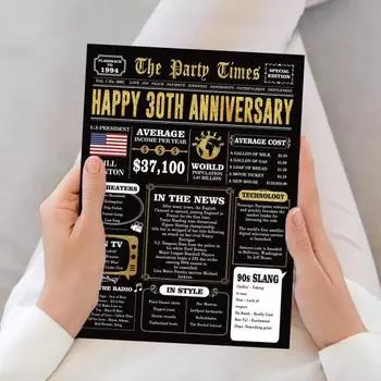 Открытка на годовщину дня рождения Ностальгическое воспоминание Газета Открытка на день рождения Веха дня рождения Праздничная открытка Подарки для него для нее 60 years