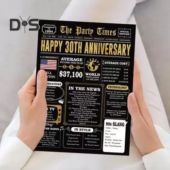 Открытка на годовщину дня рождения Ностальгическое воспоминание Газета Открытка на день рождения Веха дня рождения Праздничная открытка Подарки для него для нее 50 years