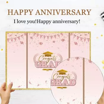 Открытка на выпускной в колледже в стиле «Горячая золотая вечеринка» One Size