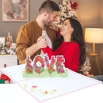 Открытка-раскладушка ко Дню святого Валентина 3D Романтическая любовная открытка Поздравительная открытка на годовщину