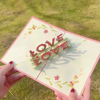 Открытка-раскладушка ко Дню святого Валентина 3D Романтическая любовная открытка Поздравительная открытка на годовщину для ее женщины, жены, девушки A