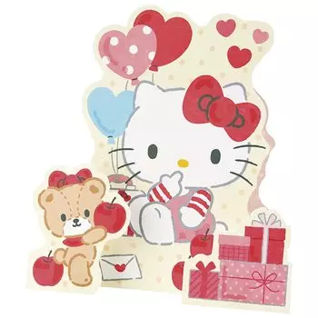 Открытка с надписью Sanrio Hello Kitty Heart Balloon Поздравительная открытка Возможна отправка за границу SANRIO 732702 MU130-3