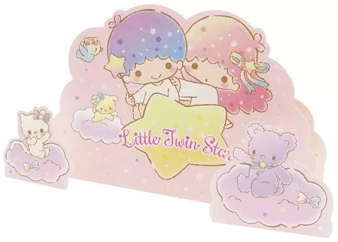Открытка с сообщением Little Twin Stars Pink Starry Sky P 7404 Standard [Sanrio] CD4-1
