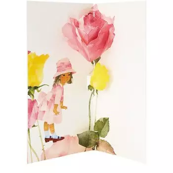 Открытка с сообщением Sanrio Chihiro Iwasaki Многоцелевая открытка Роза и девочка Поздравительная открытка Возможна отправка за границу SANRIO 832006 MU125-2