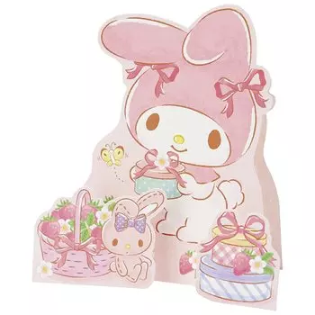 Открытка с сообщением Sanrio My Melody Strawberry Поздравительная открытка Возможна отправка за границу SANRIO 732745 MU131-3 розовый