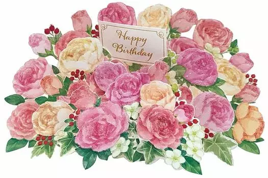 Открытка Sanrio Floral с блестками P1710 (САНРИО) ФА10-0 розовый