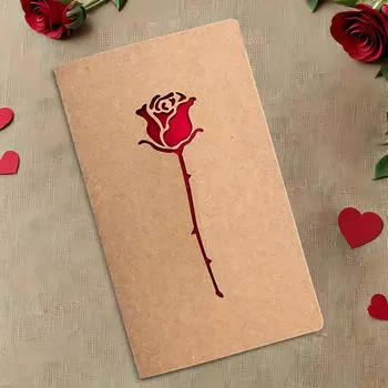 Открытки ко Дню святого Валентина, подарочная карта на день рождения, крафт-бумага, праздник для членов семьи Rose