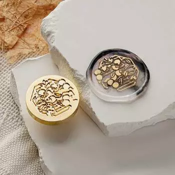 Открытки Конверты Свадебные приглашения Печать Штамп Подарочная упаковка Восковая краска Цветы Растения Печать Штамп Медная голова Солнечные термины 3cm