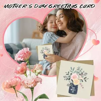 Открытки с цветами на День матери, подарочные открытки на день рождения для матери One Size