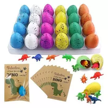 Открытки с яйцами динозавров Открытки ко Дню святого Валентина с мини-динозаврами в яйцах Игрушки для вылупления динозавров Обмен подарками для малышей Подарки на Пасху в День святого Валентина 12pcs