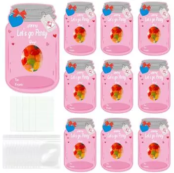 Открытки со сладостями и дрейфующими открытками в форме бутылок для вечеринки в честь Дня святого Валентина. Подарочный обмен. Украшения. One Size белый