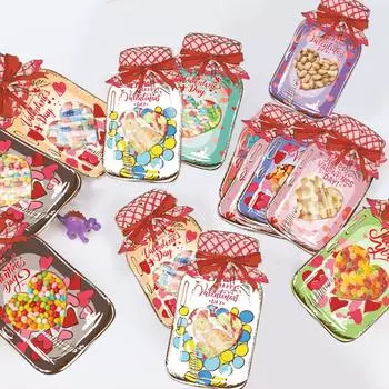 Открытки со сладостями и дрейфующими открытками в форме бутылок для обмена подарками на День святого Валентина One Size красный