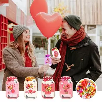 Открытки со сладостями и дрейфующими открытками в форме бутылок для вечеринки в честь Дня святого Валентина. Подарочный обмен. Украшения. One Size красный