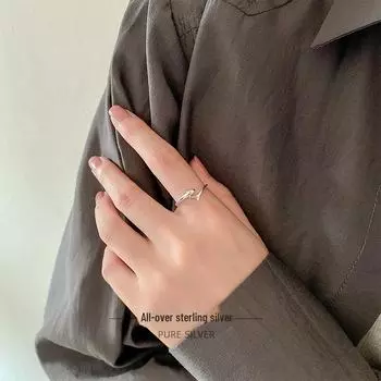 Открытое кольцо Banyan Tree из полированного серебра 925 пробы с изображением дельфина и рыбы Adjustable opening серебряный